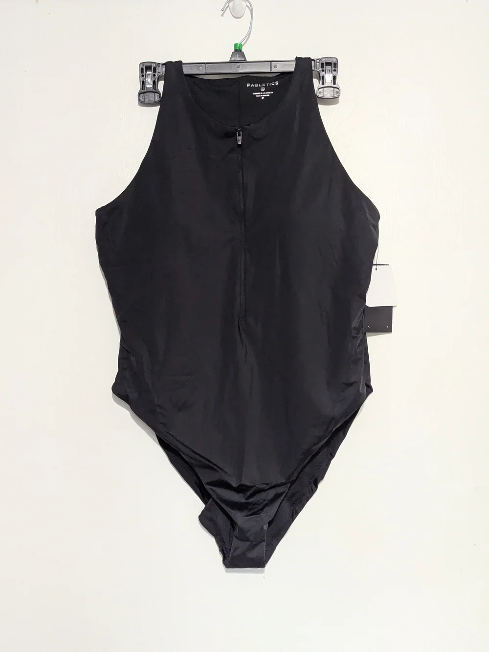 Fabletics Black High-Neck Zip One-Piece Swimsuit - NWT